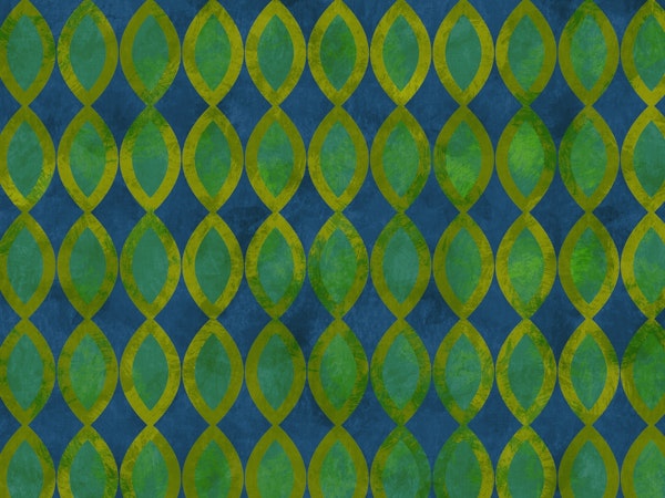 art deco geometry green blue