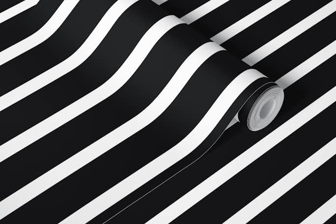 Simple Classic Black And White Stripe Pattern Horizontalwallpaper roll