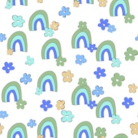 Rainbows and Daisies Pattern 2 tapete