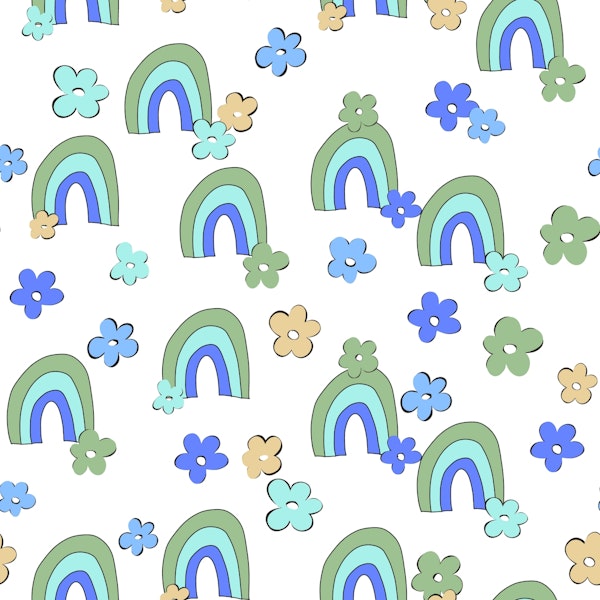 Rainbows and Daisies Pattern 2