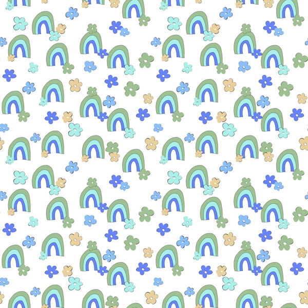 Rainbows and Daisies Pattern 2a