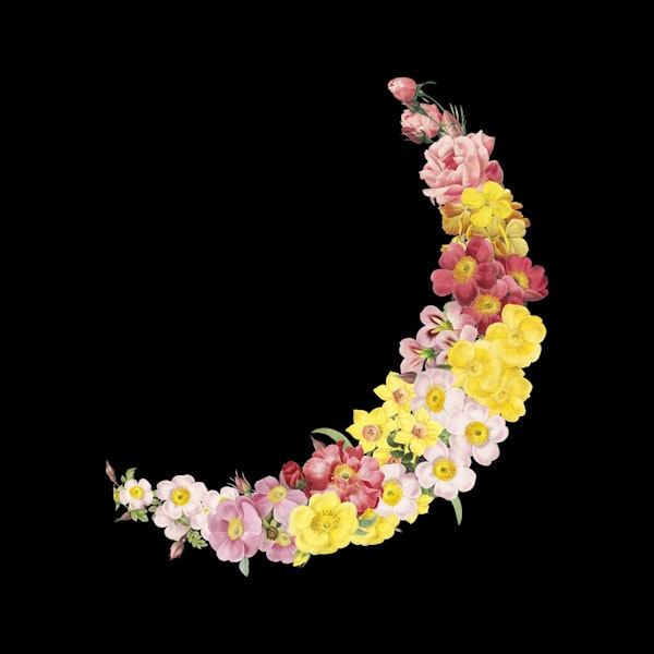 Floral Spring Crescent Moon