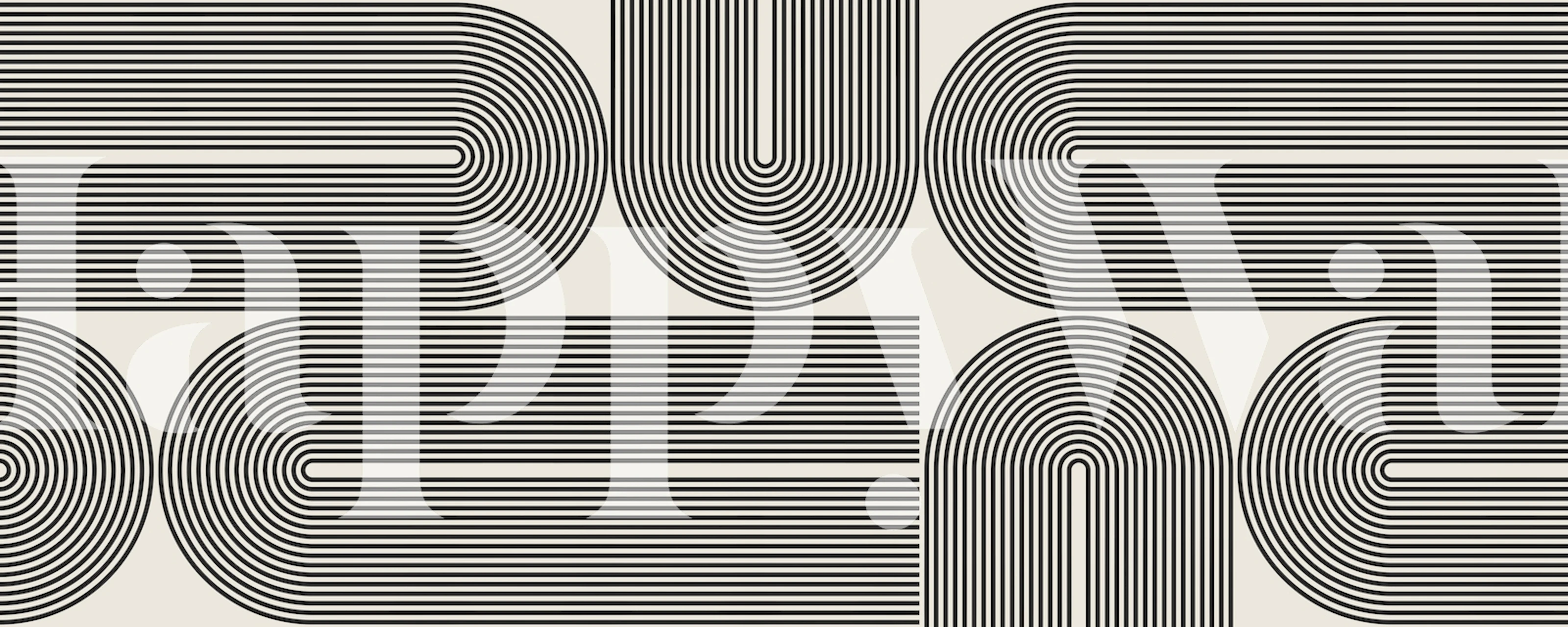 Carta da parati Lines and circles in una stanza