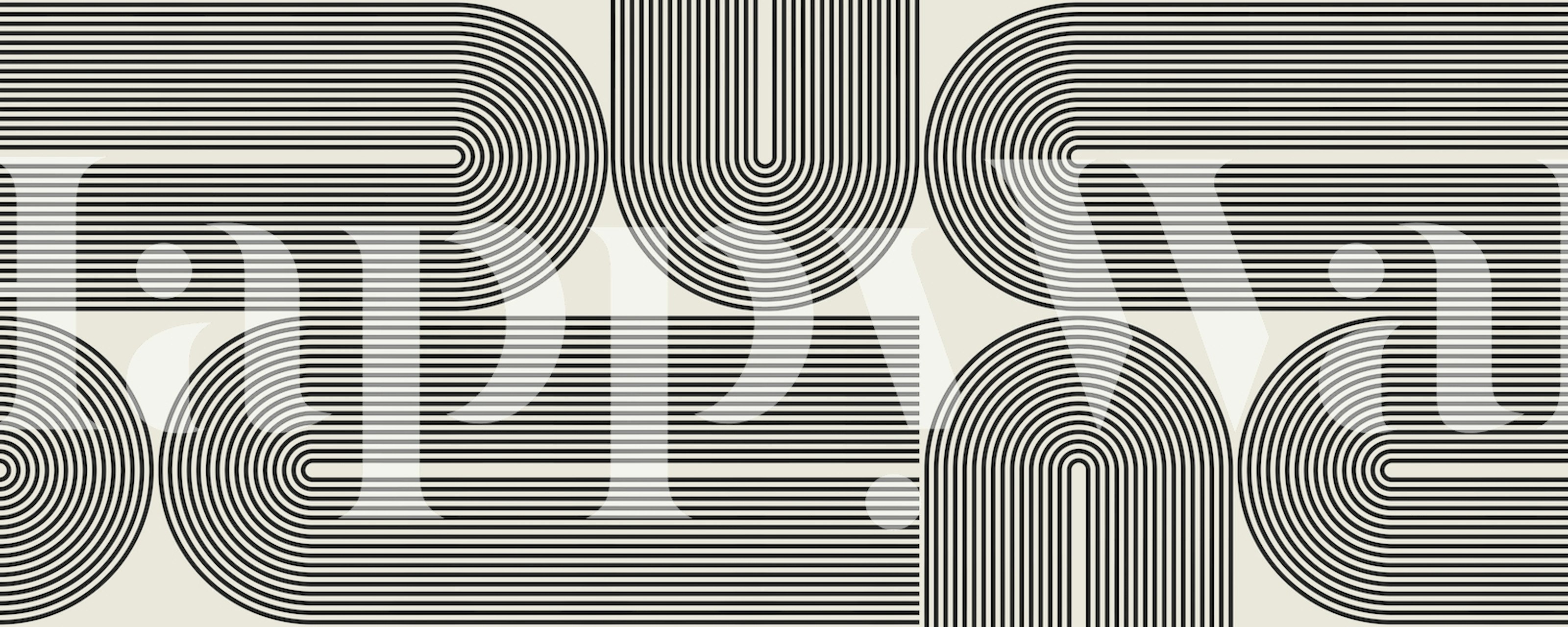 Lines and circles wallpaper in a room