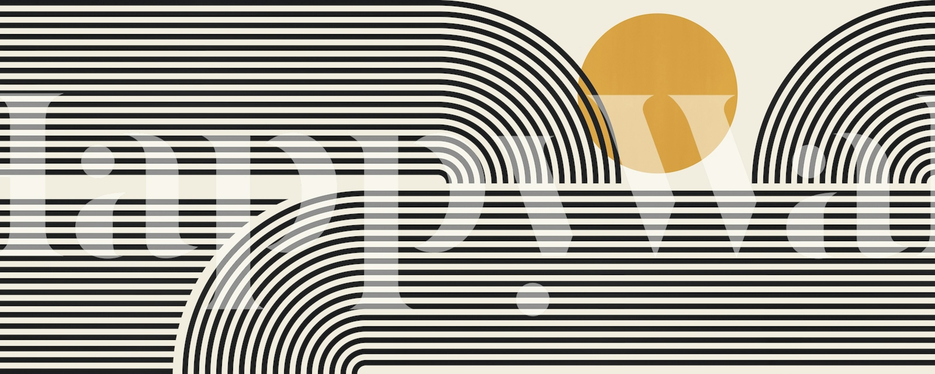 Lines and circles 2 tapeta u modernoj sobi