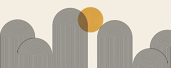 Mountains with lines and circles