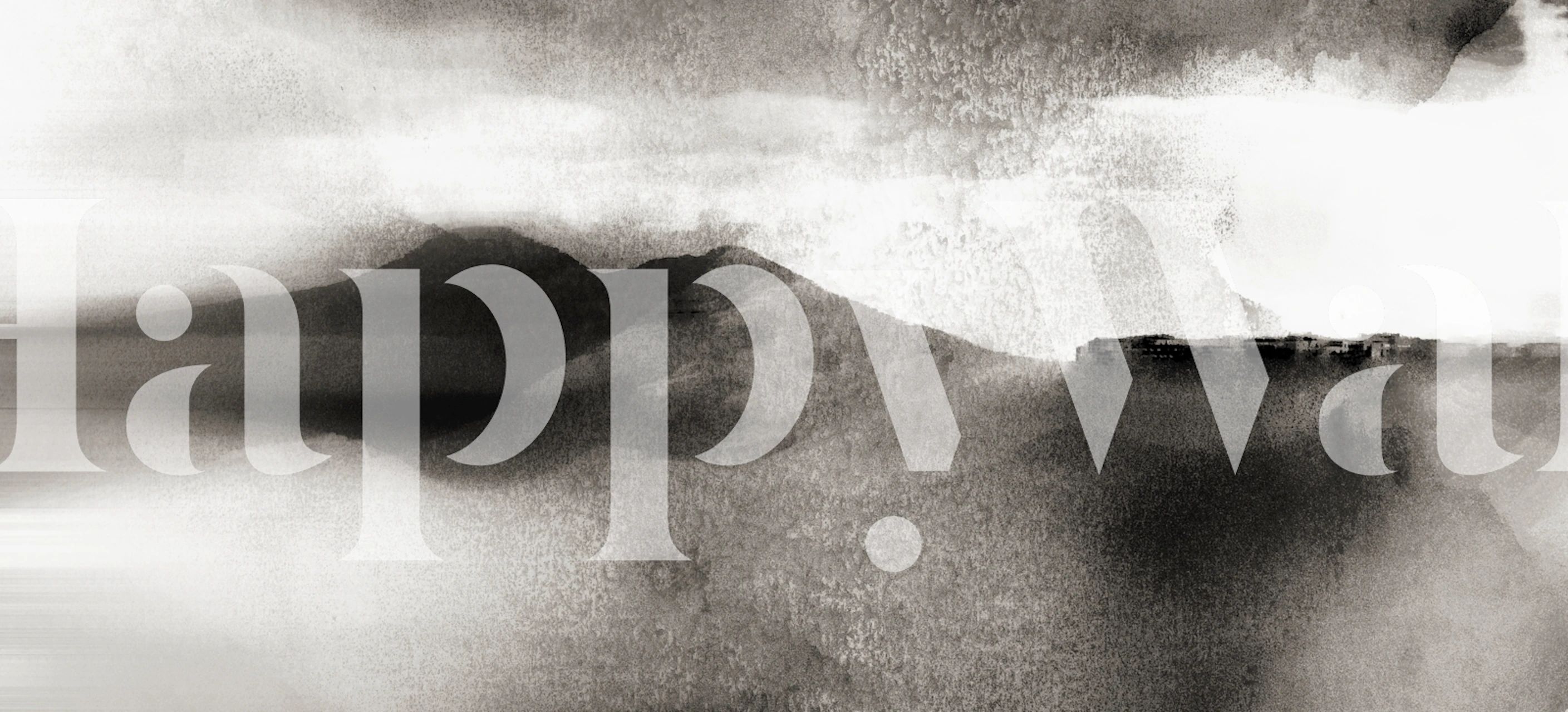 Abstrakcyjna czarno-biała fototapeta Japan Mountain Grunge na happywall.com