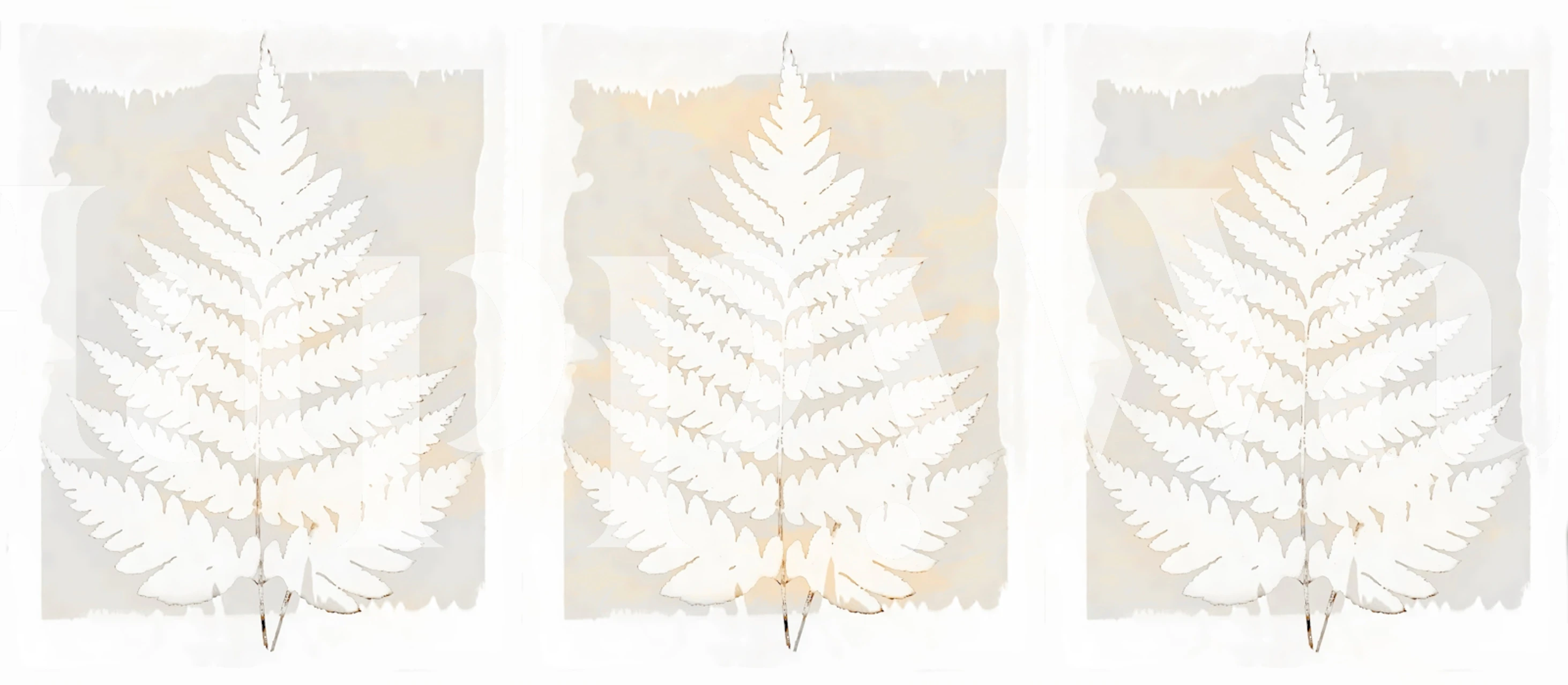 White fern leaf against a soft neutral background wallpaper