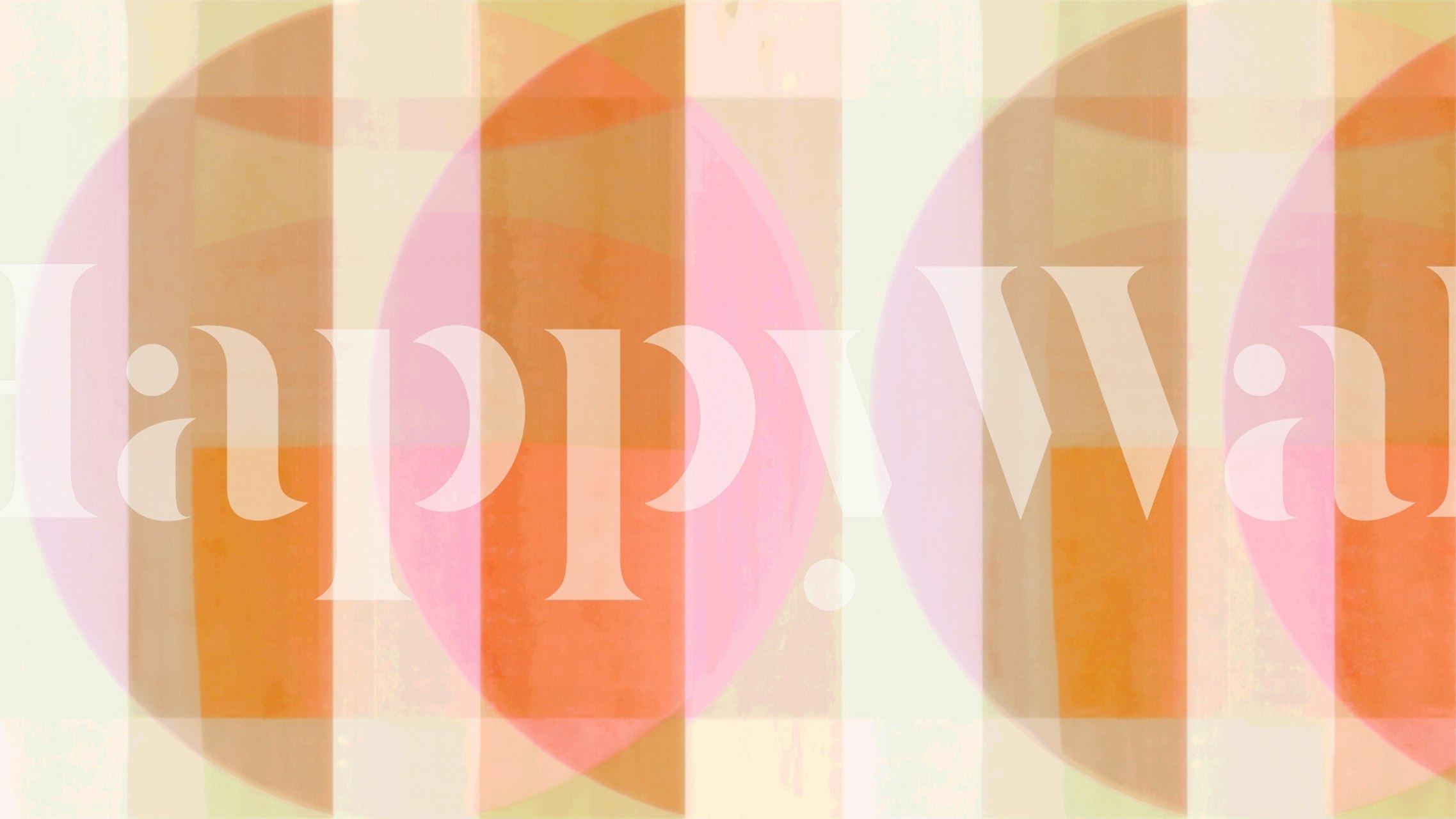 Colorful geometric abstract wallpaper with pink, orange, and muted hues.