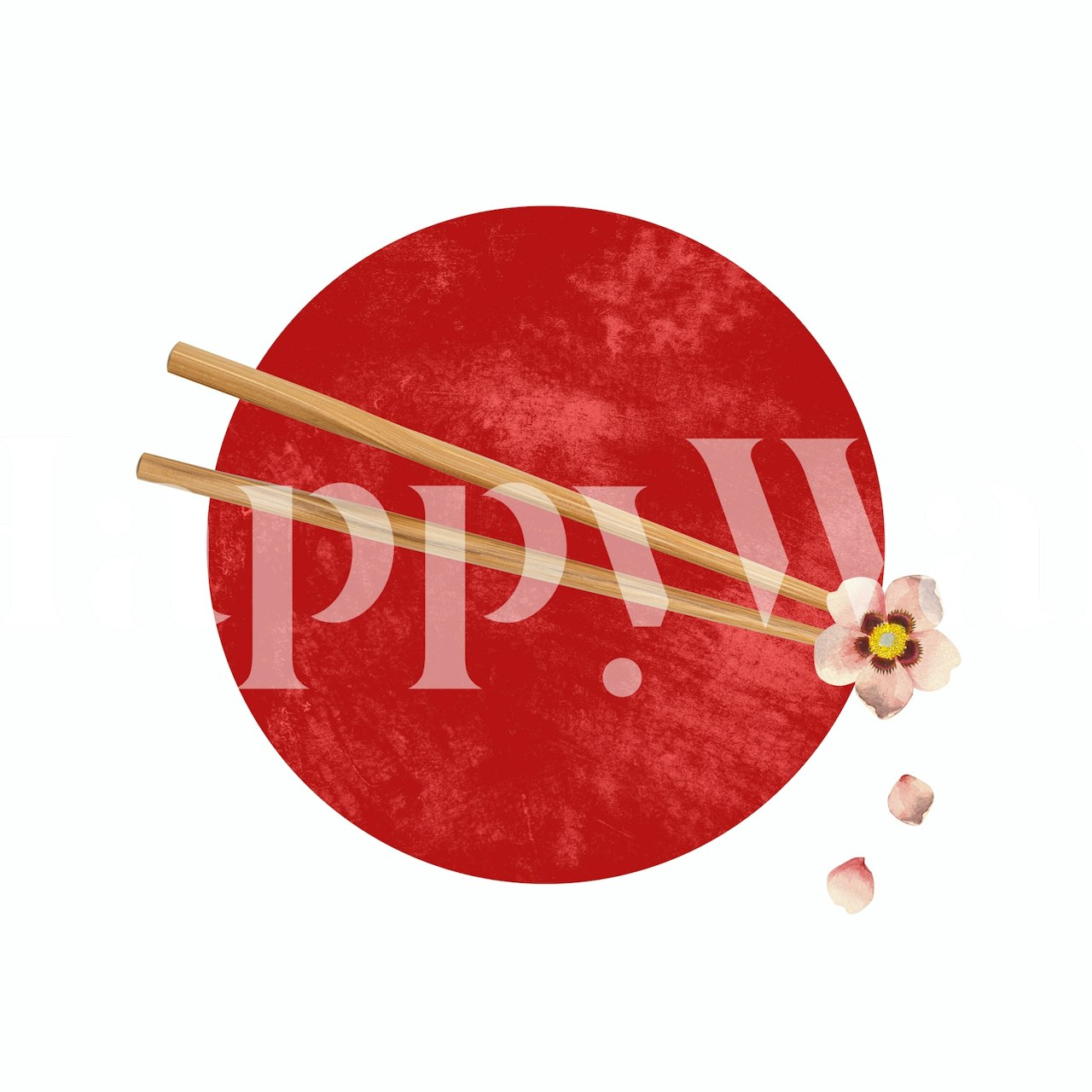 Flower Sushi wallpaper displayed in a room