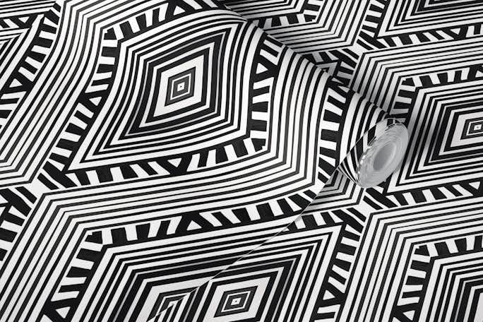 Black And White African Inspired Tribal IIwallpaper roll
