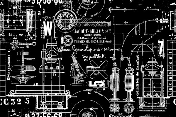 Historic Construction Technology White Black