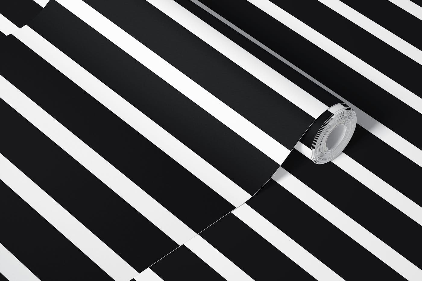 Black And White Stripe Pattern Horizontal wallpaper roll