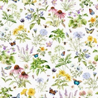 Herbs Butterflies and Wildflowers Garden 1 carta da parati