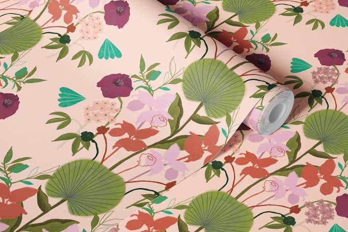 Lotus Leaf - Blush Pinkwallpaper roll