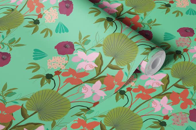 Lotus Leaf - Turquoisewallpaper roll