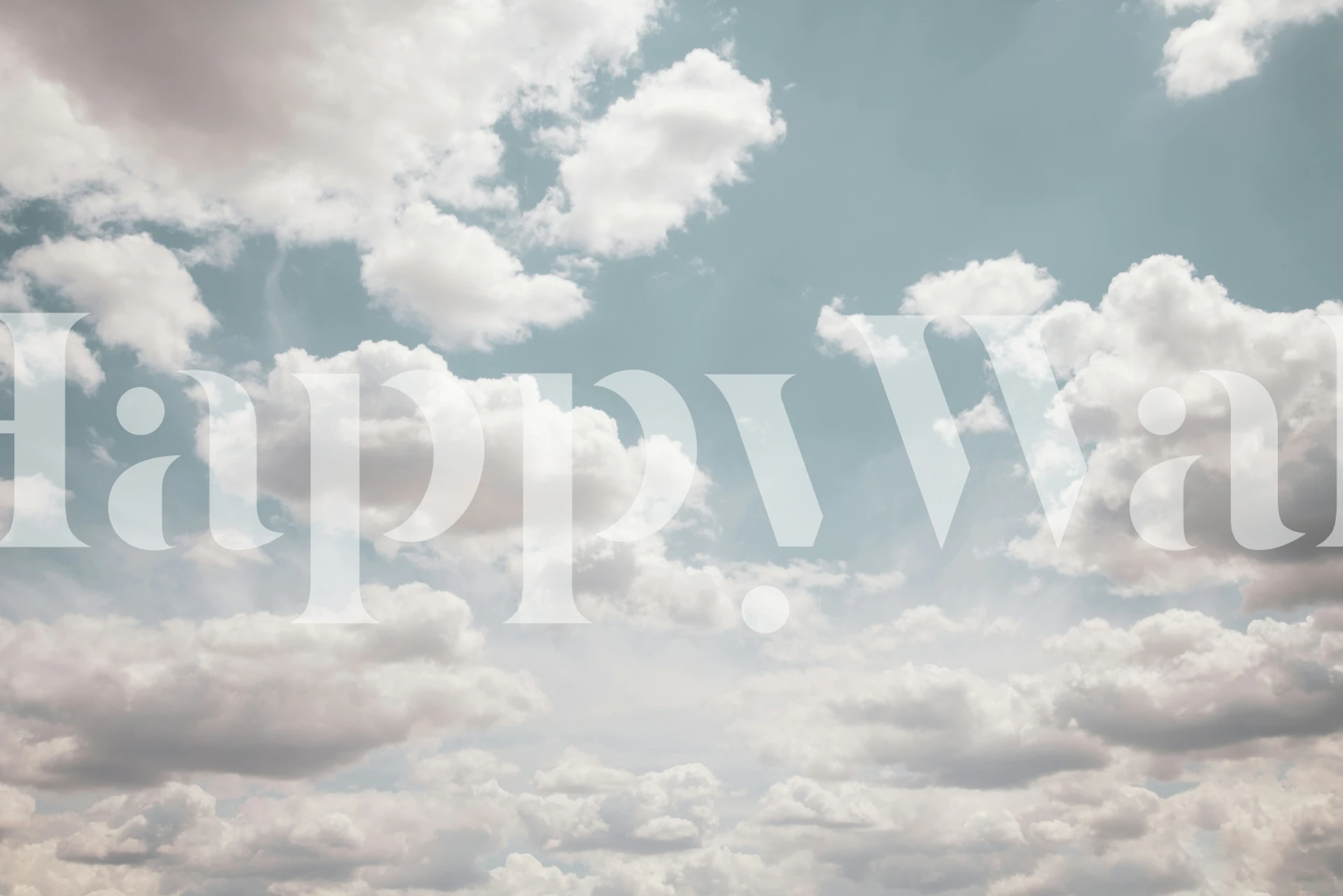 Dreamy clouds wallpaper in a cozy room