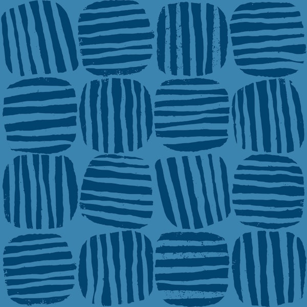 Striped Circle Squares Blue