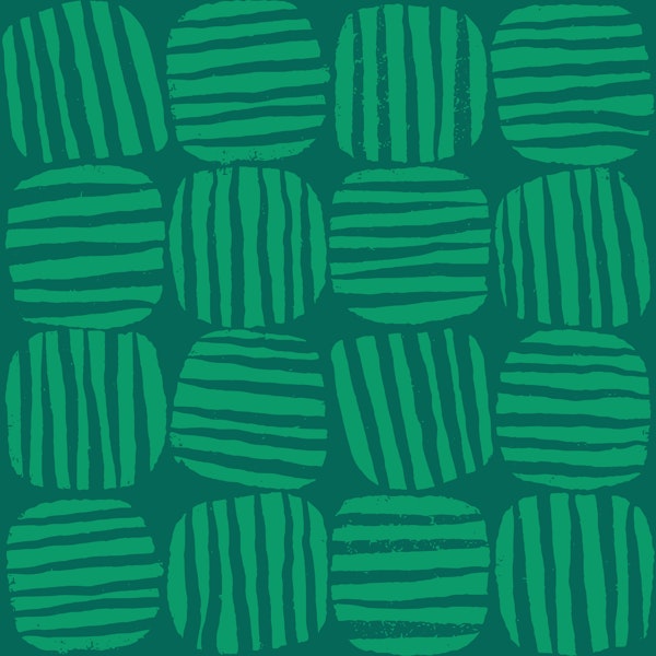 Striped Circle Squares Green