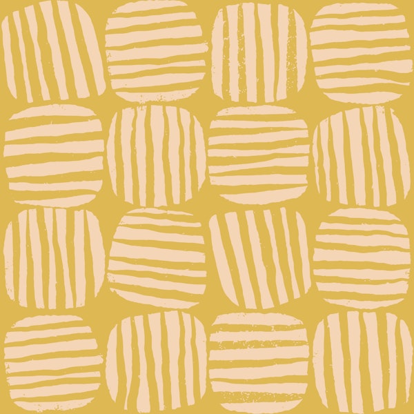 Striped Circle Squares Yellow