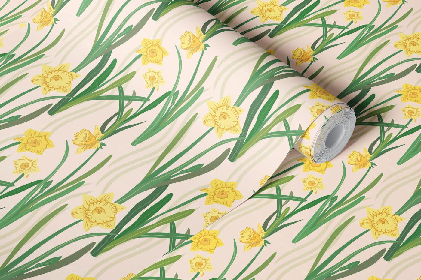 Daffodils Pattern wallpaper roll