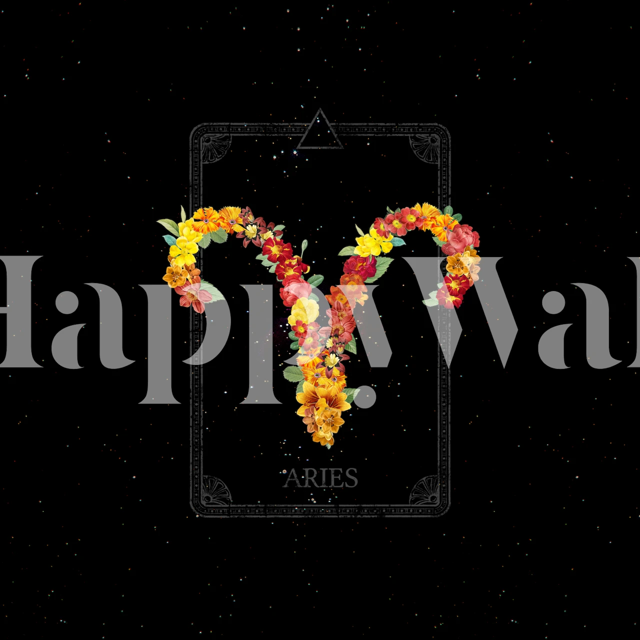 Floral Zodiac Sign Aries behangontwerp