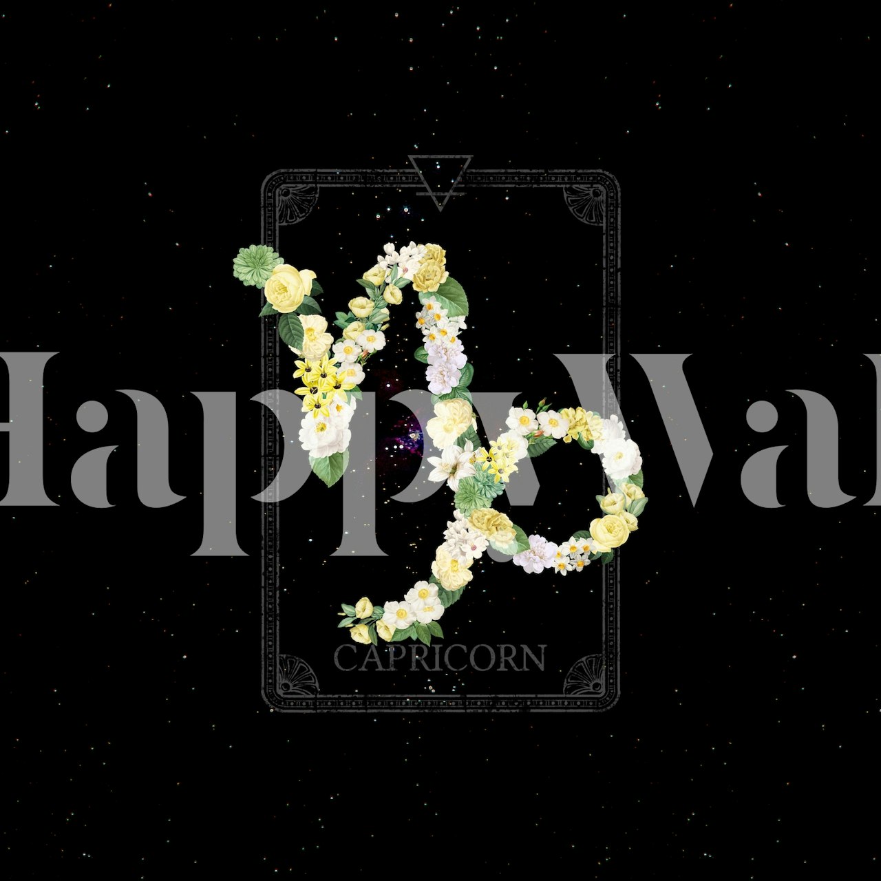 Floral Zodiac Sign: Capricorn σχέδιο ταπετσαρίας