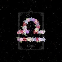 Floral Zodiac Sign: Libra ταπετσαρία