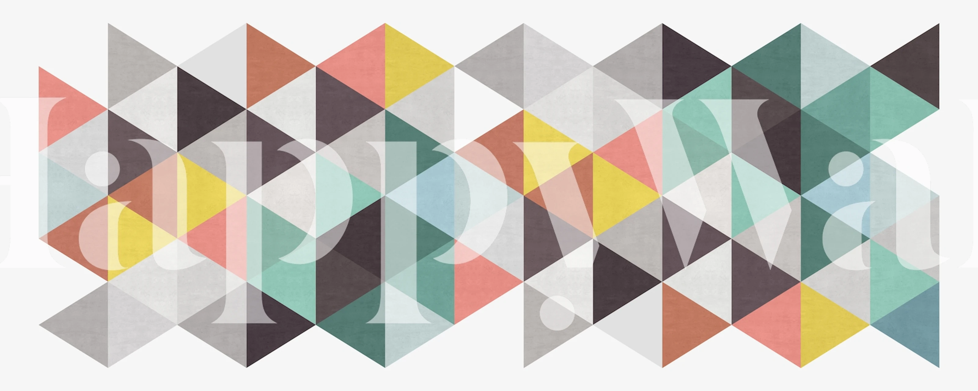 Papier peint mural à motif triangulaire géométrique coloré pour une décoration intérieure moderne.