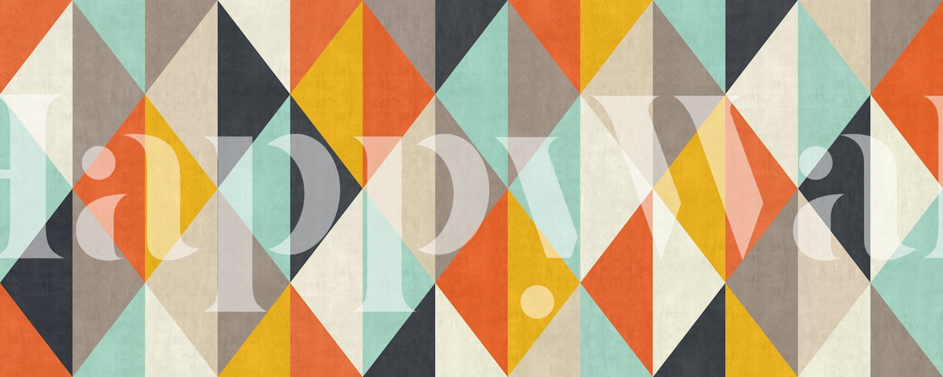 Colorful geometric pattern papel de parede em um quarto