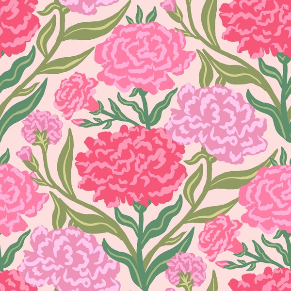 Carnations Pattern in Pink
