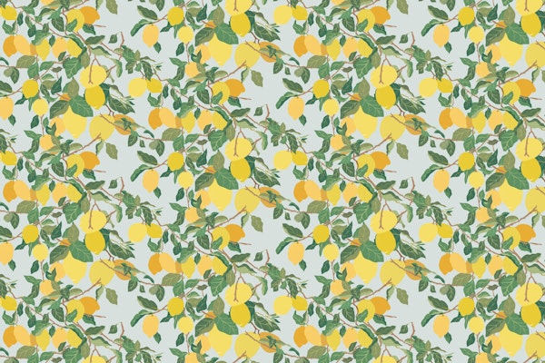 Lemon Tree on Blue Mural