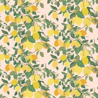 Lemon Tree on Pink Pattern papel de parede