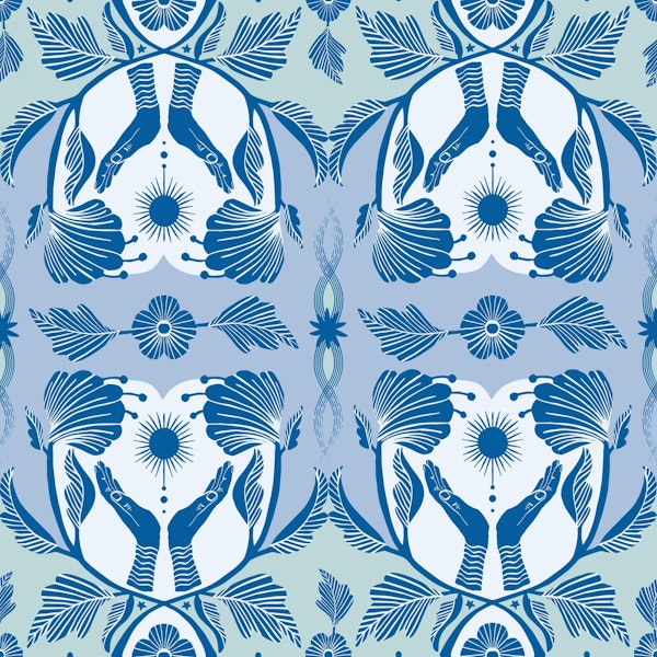 Invite the Sunlight Blue Pattern