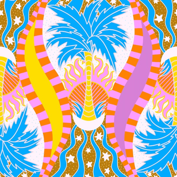 Palm Trees Calm Seas Pattern