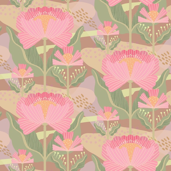 Water Lilies Pattern Pink Pattern
