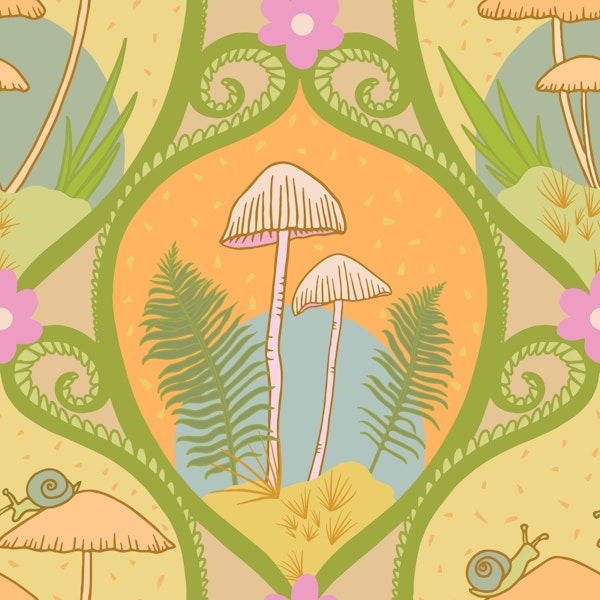 Mushrooms and Snails Pattern