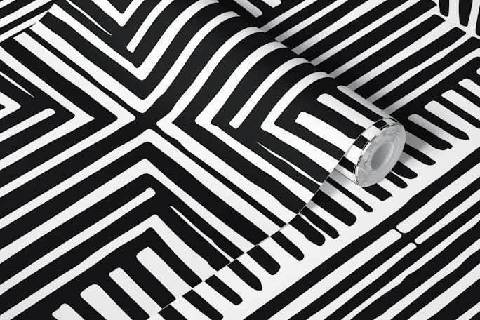 Black And White African Inspired Tribal Designwallpaper roll