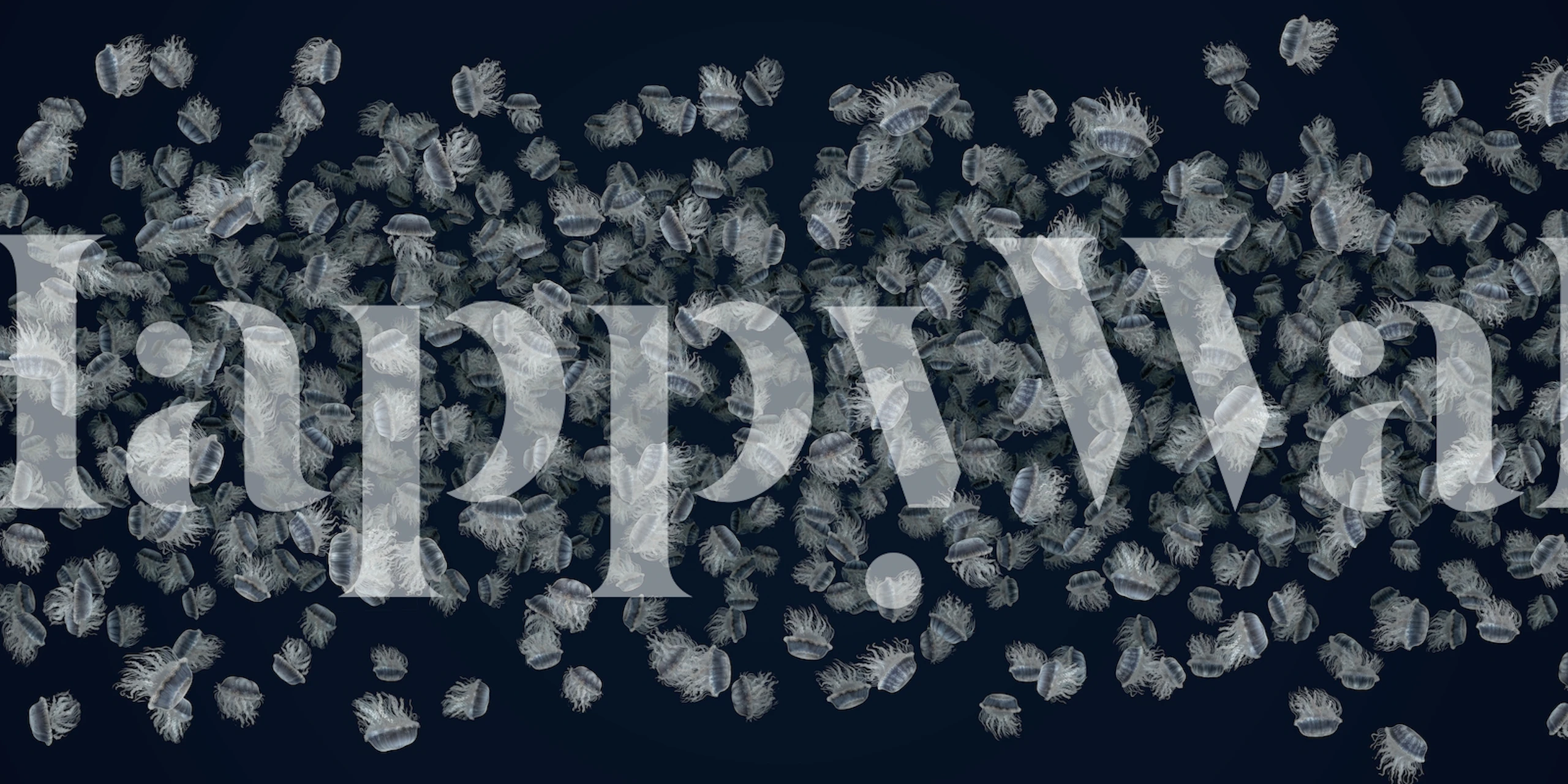 Dancing jellyfish wallpaper in a modern room