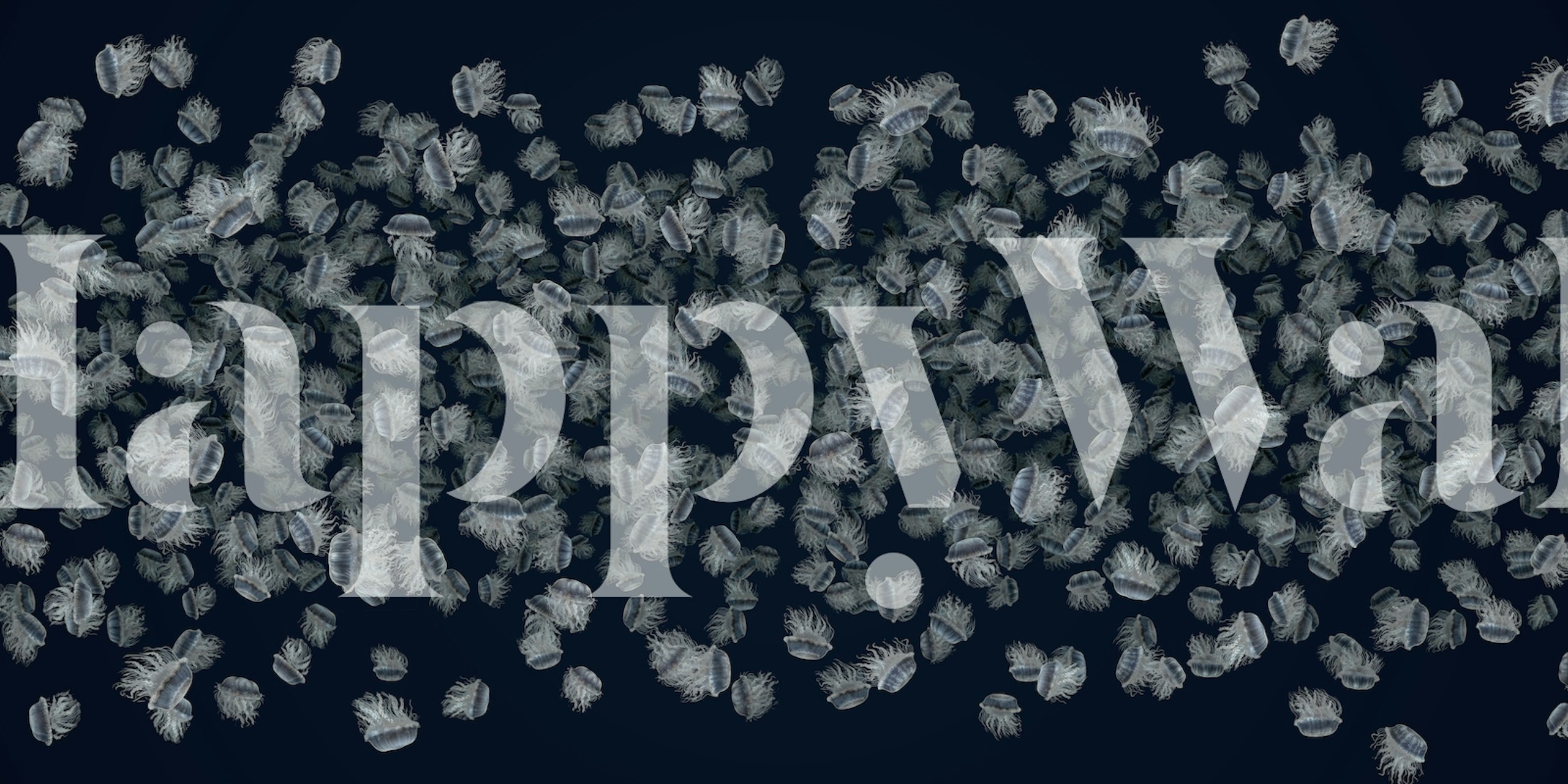 Dancing jellyfish wallpaper in a modern room