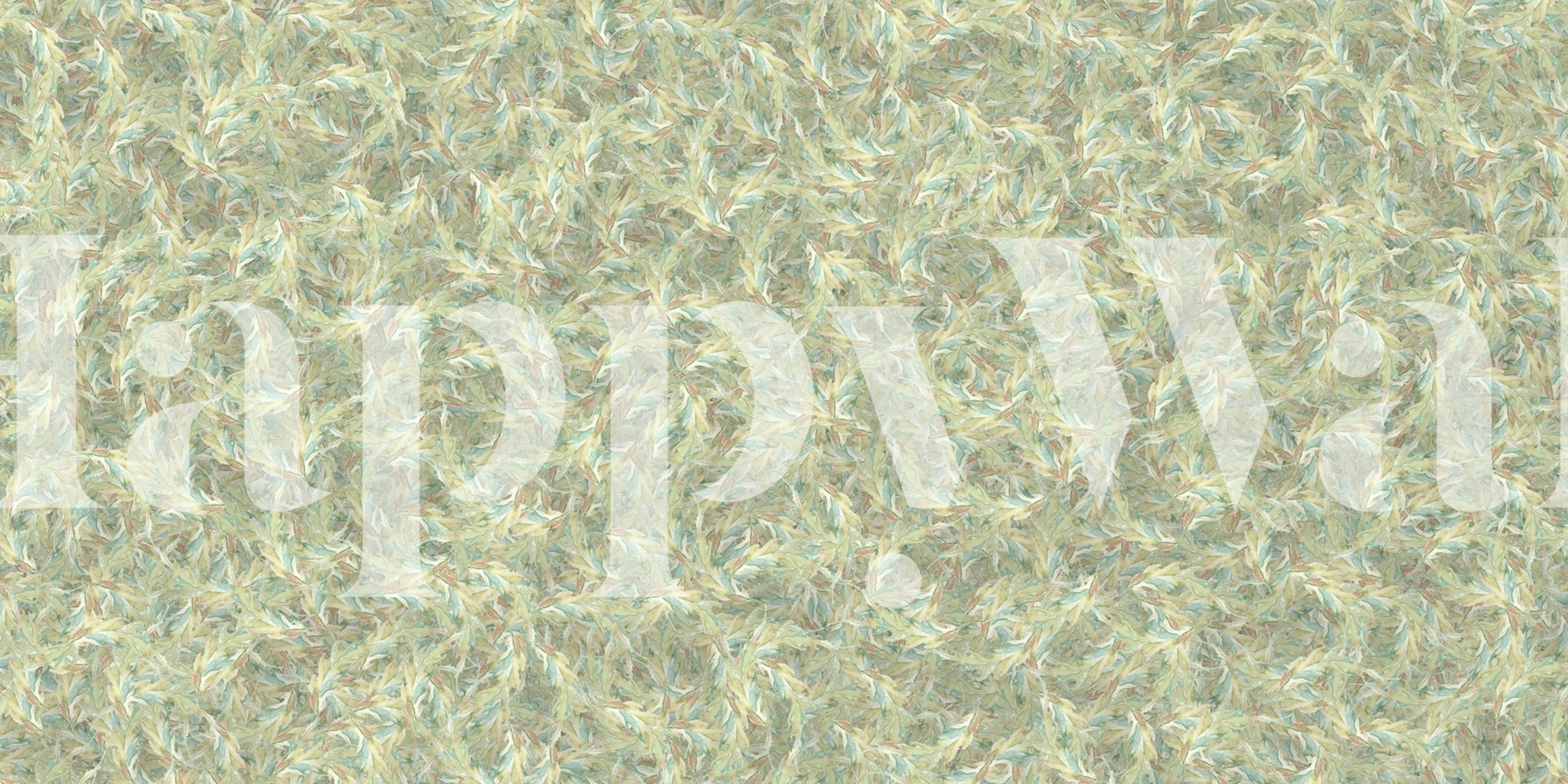 Dancing leaves moss green tapet i et rum