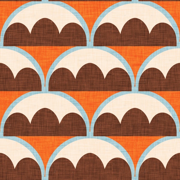 Mid Century Damask Bud Blue