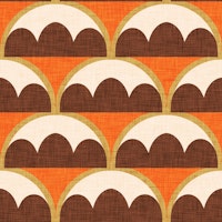 Mid Century Damask Bud Copper tapete