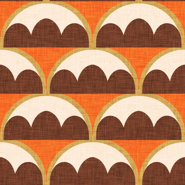 Mid Century Damask Bud Copper