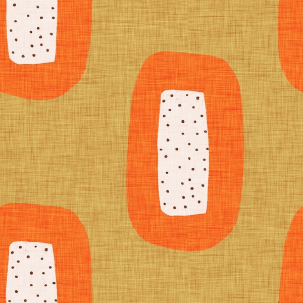 Mid Century Oval Copper-Orange