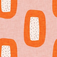 Mid Century Oval Pink-Orange carta da parati
