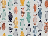 Retro fishes color ταπετσαρία