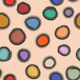 Colorful Painted Dots on Apricot Pattern