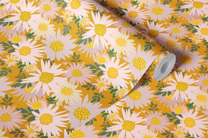 Sunny Mums Patternwallpaper roll