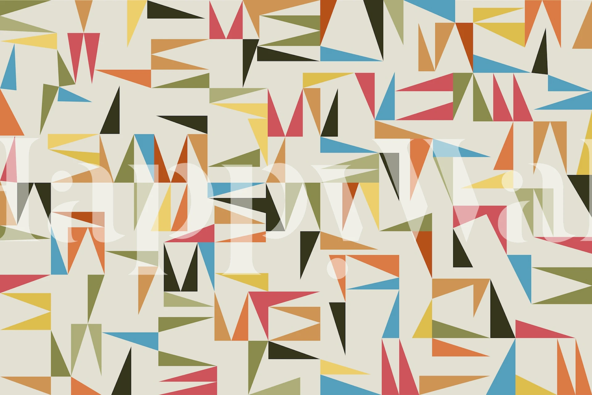 Colored Triangles 5 tapetdesign i et rom
